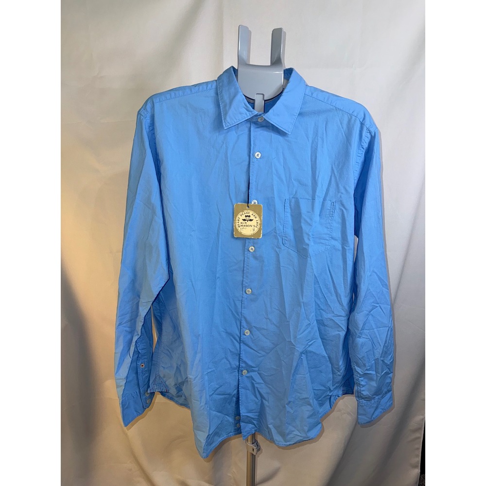 Mason's Mens Sky Blue‎ Long Sleeve Button Down Shirt XXL 9CA4000 MB901 New